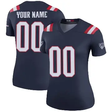 ＃00 Women's Custom Navy Legend New England Patriots Color Rush Jersey