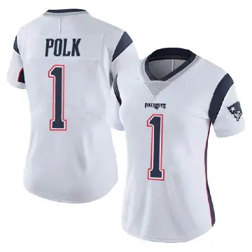 ＃1 Women's Ja'Lynn Polk White Limited New England Patriots Vapor Untouchable Jersey