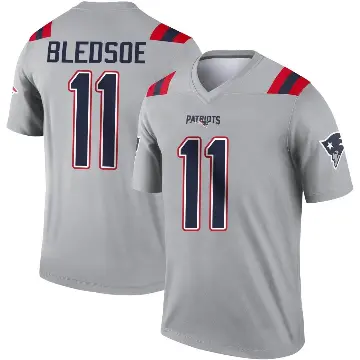 ＃11 Men's Drew Bledsoe Gray Legend New England Patriots Inverted Jersey