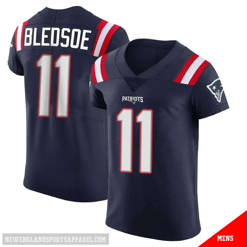 ＃11 Men's Drew Bledsoe Navy Elite New England Patriots Team Color Vapor Untouchable Jersey