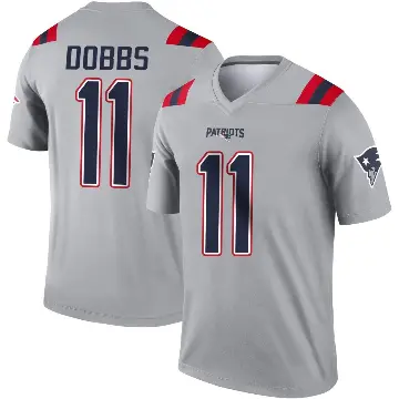 ＃11 Men's Joshua Dobbs Gray Legend New England Patriots Inverted Jersey