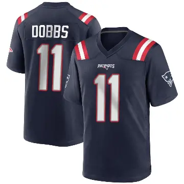 ＃11 Men's Joshua Dobbs Navy Blue Game New England Patriots Team Color Jersey