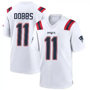 ＃11 Men's Joshua Dobbs White Game New England Patriots Jersey