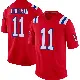＃11 Men's Julian Edelman Red Game New England Patriots Alternate Jersey