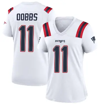 ＃11 Women's Joshua Dobbs White Game New England Patriots Jersey