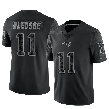 ＃11 Youth Drew Bledsoe Black Limited New England Patriots Reflective Jersey