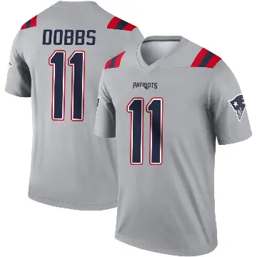 ＃11 Youth Joshua Dobbs Gray Legend New England Patriots Inverted Jersey