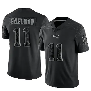 ＃11 Youth Julian Edelman Black Limited New England Patriots Reflective Jersey