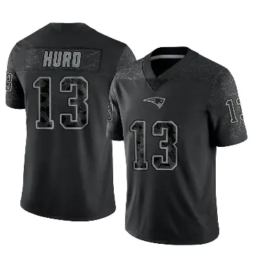 ＃13 Men's Jalen Hurd Black Limited New England Patriots Reflective Jersey