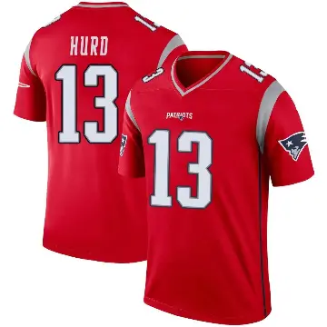 ＃13 Men's Jalen Hurd Red Legend New England Patriots Inverted Jersey