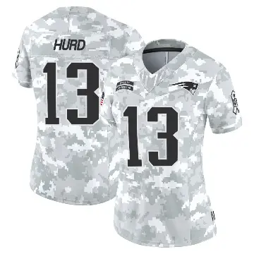 ＃13 Women's Jalen Hurd Arctic Camo Limited New England Patriots 2024 Salute to Service Jersey