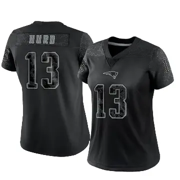 ＃13 Women's Jalen Hurd Black Limited New England Patriots Reflective Jersey