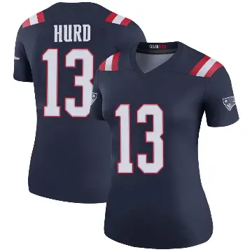 ＃13 Women's Jalen Hurd Navy Legend New England Patriots Color Rush Jersey
