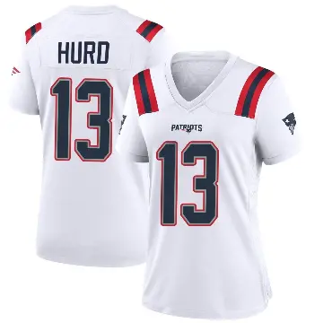 ＃13 Women's Jalen Hurd White Game New England Patriots Jersey