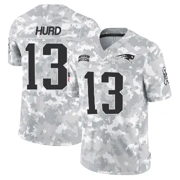 ＃13 Youth Jalen Hurd Arctic Camo Limited New England Patriots 2024 Salute to Service Jersey