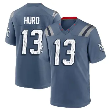 ＃13 Youth Jalen Hurd Blue Game New England Patriots Storm 2025 Rivalries Collection Jersey