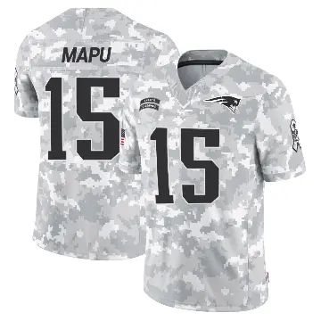 ＃15 Men's Marte Mapu Arctic Camo Limited New England Patriots 2024 Salute to Service Jersey