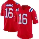 ＃16 Men's Josh Minkins Red Game New England Patriots Alternate Jersey
