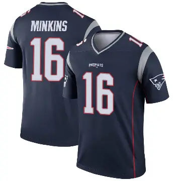＃16 Youth Josh Minkins Navy Legend New England Patriots Jersey