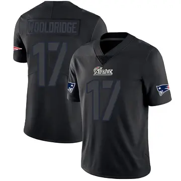 ＃17 Men's Ben Wooldridge Black Impact Limited New England Patriots Jersey
