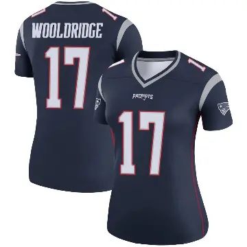 ＃17 Women's Ben Wooldridge Navy Legend New England Patriots Jersey