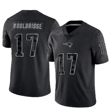 ＃17 Youth Ben Wooldridge Black Limited New England Patriots Reflective Jersey