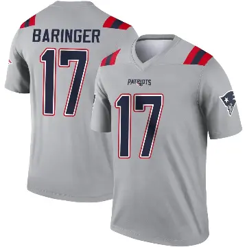 ＃17 Youth Bryce Baringer Gray Legend New England Patriots Inverted Jersey