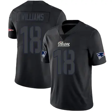 ＃18 Youth Kyle Williams Black Impact Limited New England Patriots Jersey