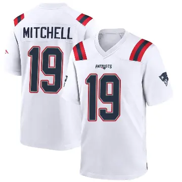 ＃19 Men's Malcolm Mitchell White Game New England Patriots Jersey