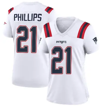 ＃21 Women's Adrian Phillips White Game New England Patriots Jersey