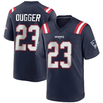 ＃23 Men's Kyle Dugger Navy Blue Game New England Patriots Team Color Jersey