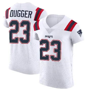 ＃23 Men's Kyle Dugger White Elite New England Patriots Vapor Untouchable Jersey