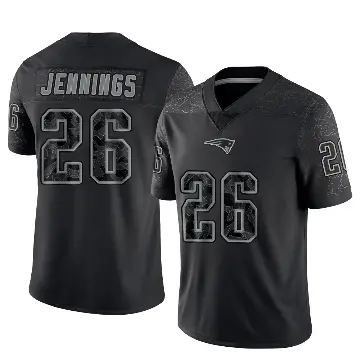 ＃26 Youth Terrell Jennings Black Limited New England Patriots Reflective Jersey