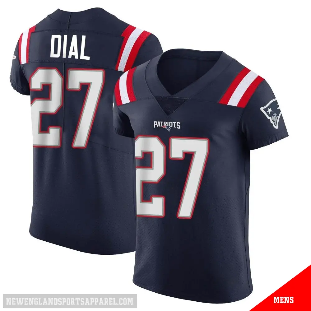 ＃27 Men's Marcellas Dial Jr. Navy Elite New England Patriots Team Color Vapor Untouchable Jersey