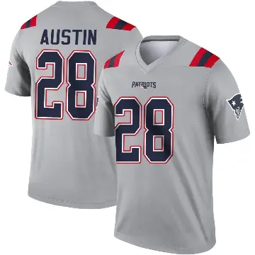 ＃28 Men's Alex Austin Gray Legend New England Patriots Inverted Jersey