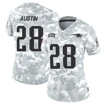 ＃28 Women's Alex Austin Arctic Camo Limited New England Patriots 2024 Salute to Service Jersey