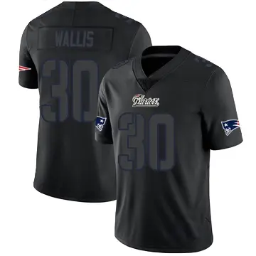 ＃30 Men's David Wallis Black Impact Limited New England Patriots Jersey