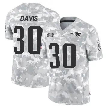 ＃30 Men's Tyler Davis Arctic Camo Limited New England Patriots 2024 Salute to Service Jersey