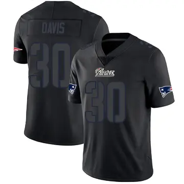 ＃30 Men's Tyler Davis Black Impact Limited New England Patriots Jersey