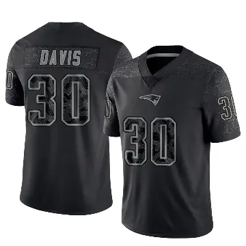 ＃30 Men's Tyler Davis Black Limited New England Patriots Reflective Jersey