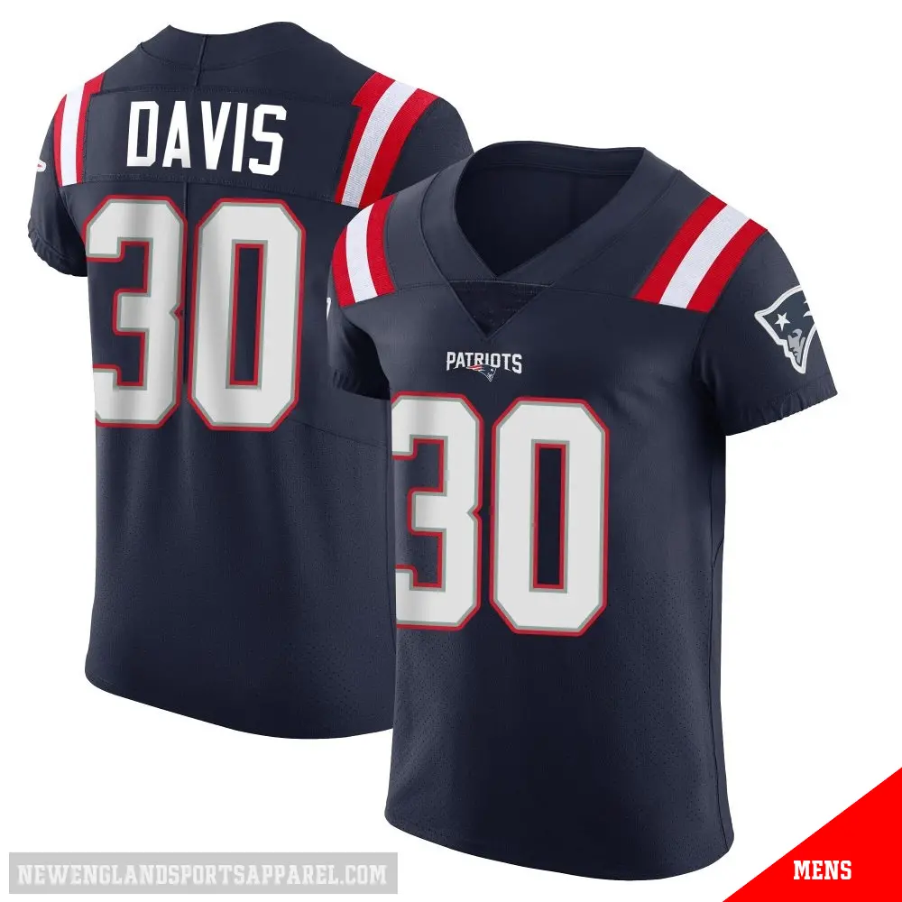＃30 Men's Tyler Davis Navy Elite New England Patriots Team Color Vapor Untouchable Jersey