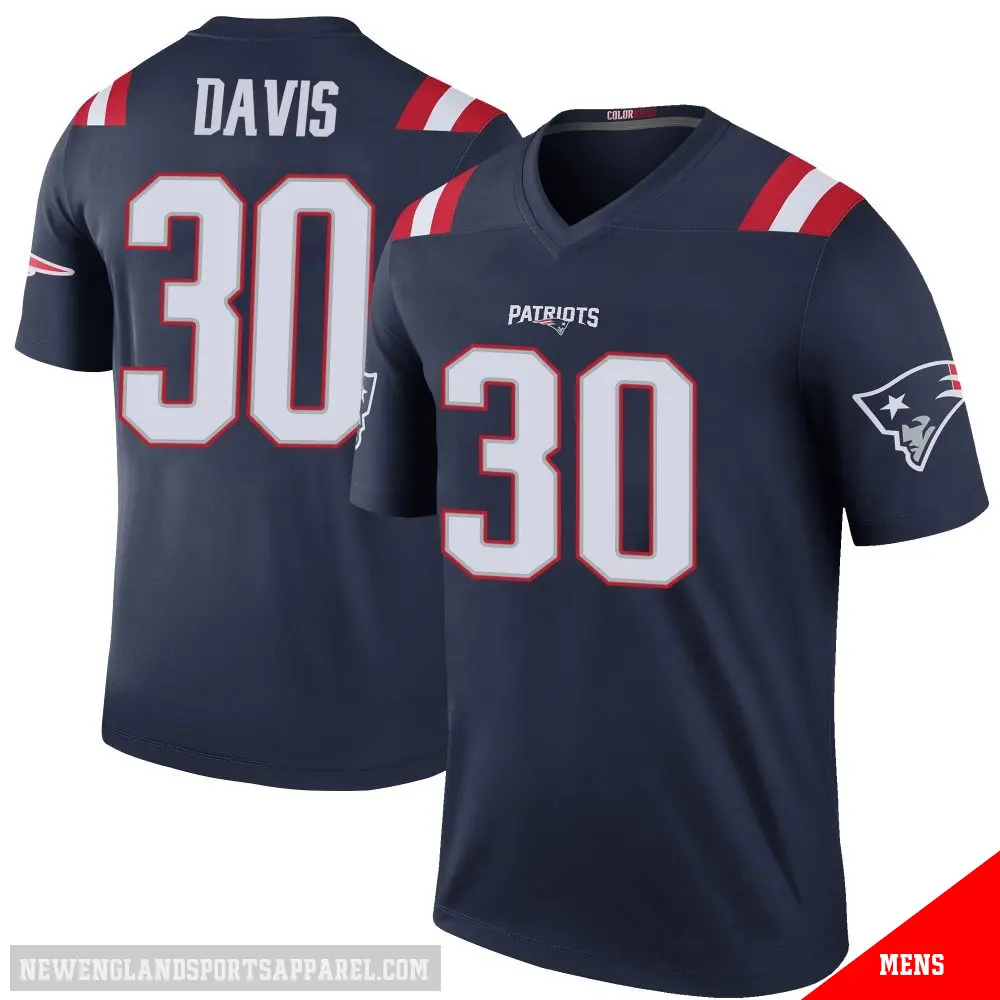 ＃30 Men's Tyler Davis Navy Legend New England Patriots Color Rush Jersey
