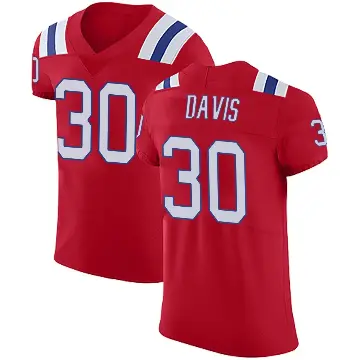 ＃30 Men's Tyler Davis Red Elite New England Patriots Vapor Untouchable Alternate Jersey