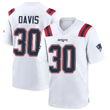 ＃30 Men's Tyler Davis White Game New England Patriots Jersey