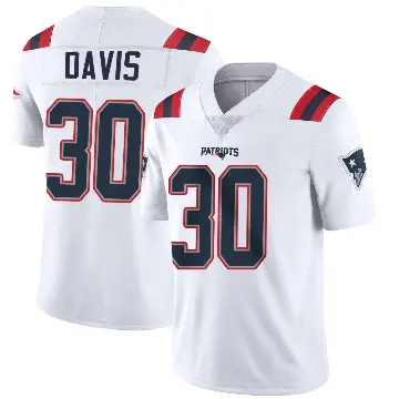 ＃30 Men's Tyler Davis White Limited New England Patriots Vapor Untouchable Jersey