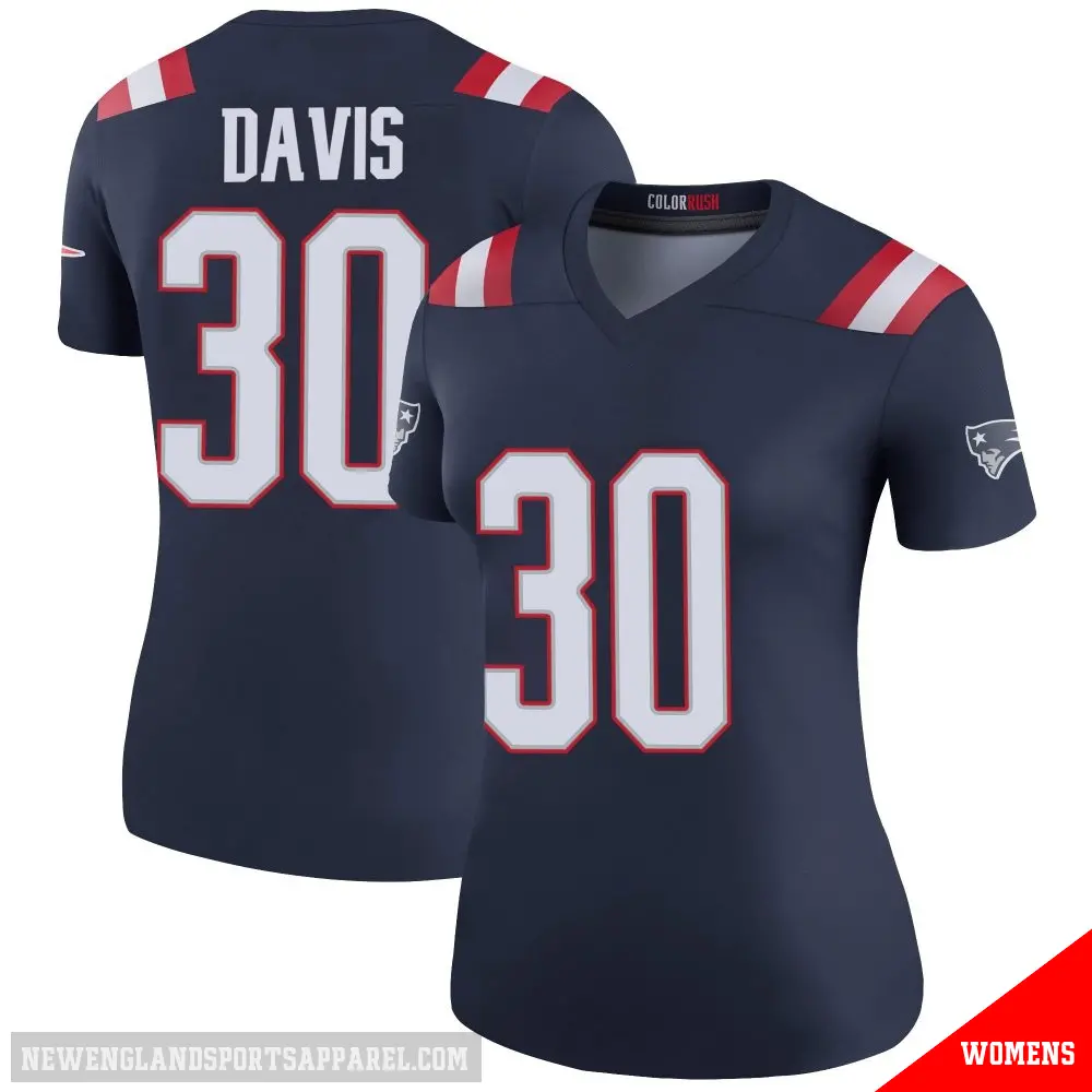 ＃30 Women's Tyler Davis Navy Legend New England Patriots Color Rush Jersey