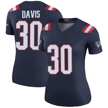 ＃30 Women's Tyler Davis Navy Legend New England Patriots Color Rush Jersey