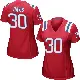 ＃30 Women's Tyler Davis Red Game New England Patriots Alternate Jersey