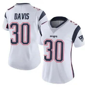 ＃30 Women's Tyler Davis White Limited New England Patriots Vapor Untouchable Jersey