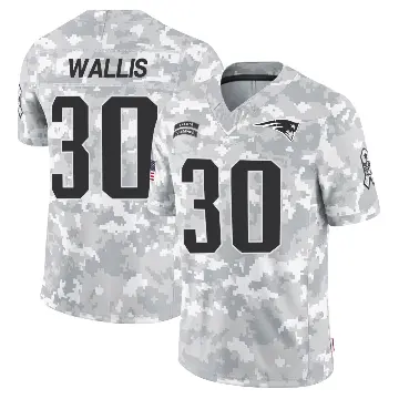 ＃30 Youth David Wallis Arctic Camo Limited New England Patriots 2024 Salute to Service Jersey